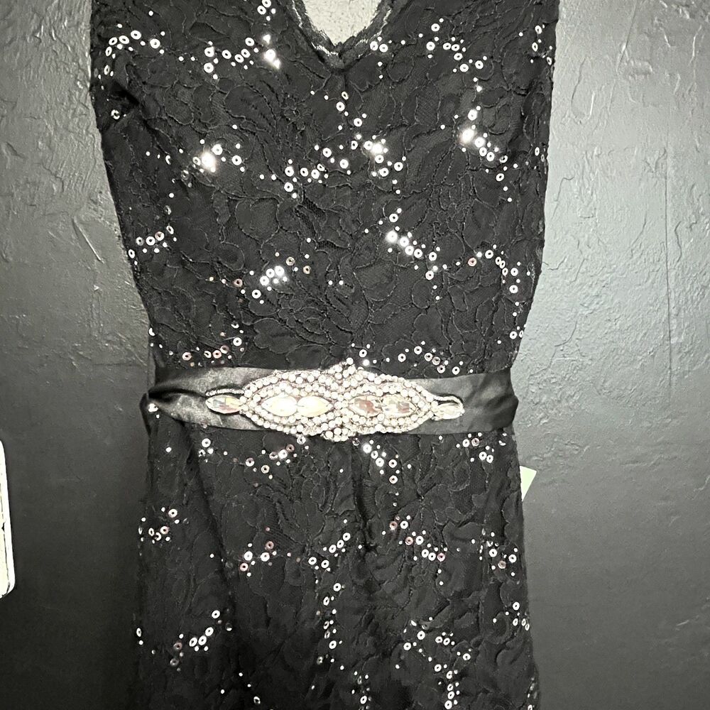 My Michelle Black Sequin Gown – NWT Size 9 - Picture 12 of 15